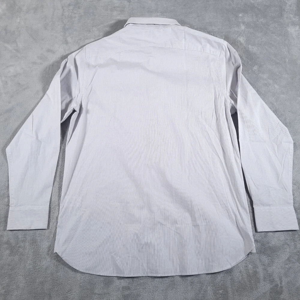 Banana Republic Shirt Mens XL Gray Stretch Poplin Slim Fit Button Up Long Sleeve